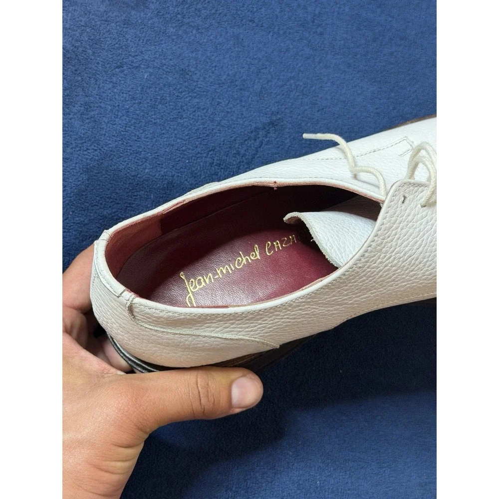 Vtg Jean Michael Cazabat White Toe Cap Oxford Dress Shoes Sz 41 EU Red Bottom